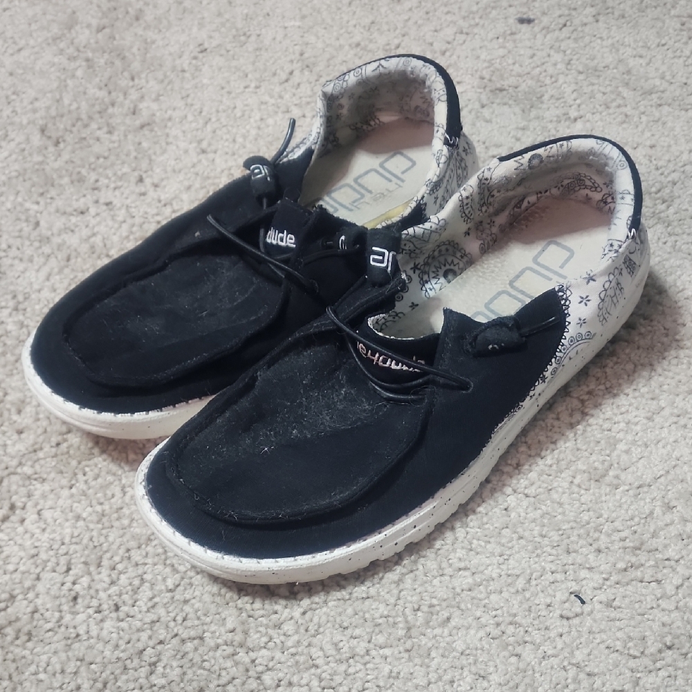 Hey Dude Black and White Women's Slippers